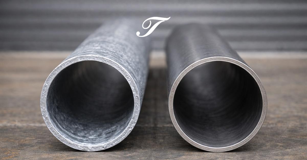 Diferença entre tubo galvanizado e tubo comum exposto à corrosão Diferença entre tubo galvanizado e tubo comum exposto à corrosão