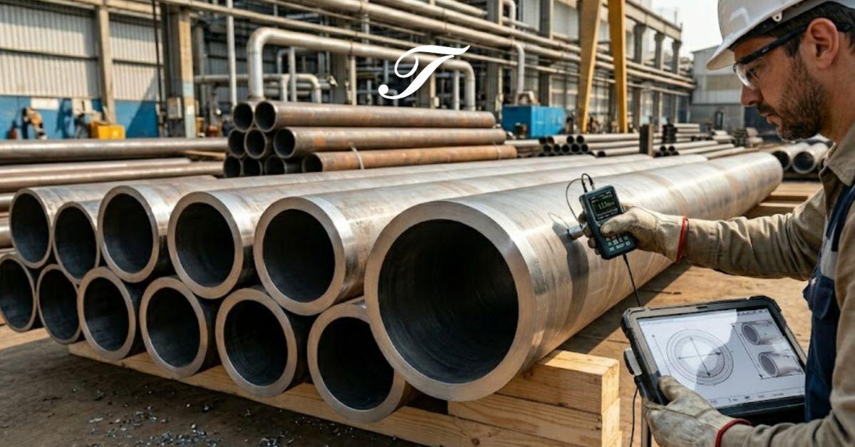 Tubos de aço em ambiente industrial conforme normas técnicas Tubos de aço em ambiente industrial conforme normas técnicas