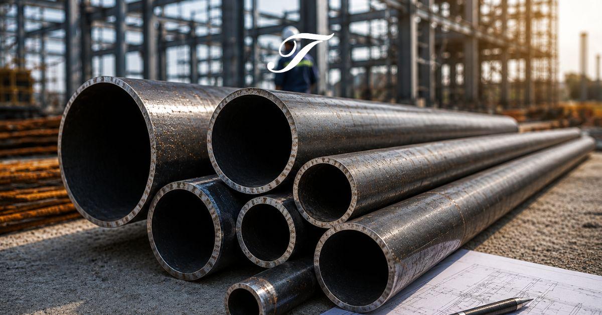 Tubos de aço com diferentes especificações técnicas utilizados em aplicação industrial e estrutural. Tubos de aço com diferentes especificações técnicas utilizados em aplicação industrial e estrutural.