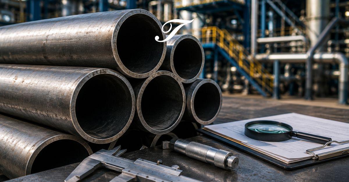 Inspeção técnica de tubos de aço certificados utilizados em aplicações industriais e estruturais. Inspeção técnica de tubos de aço certificados utilizados em aplicações industriais e estruturais.